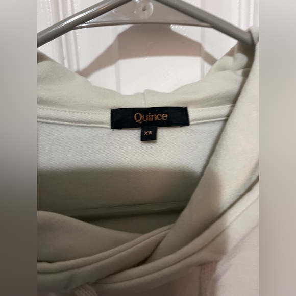 Quince SuperSoft Fleece Pullover Hoodie Off-White Extra Small - Picture 3 of 4